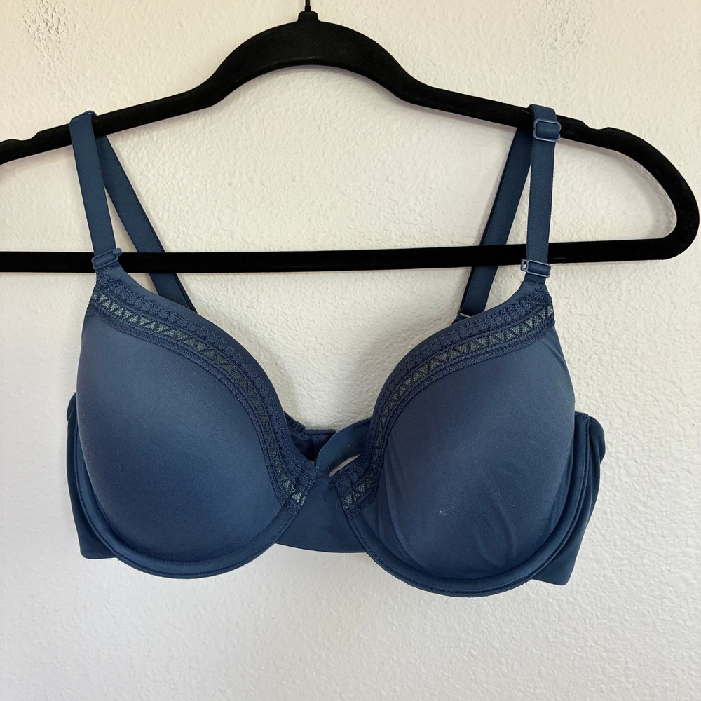 Wacoal Perfect Primer T-Shirt Bra 34D Blue Underwire Padded